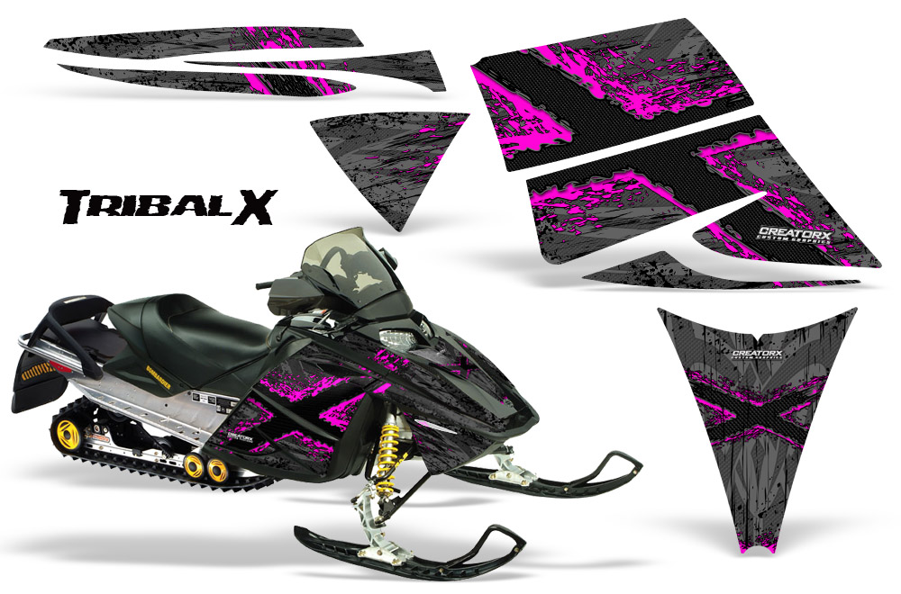 Ski-Doo Rev Graphics Kit TribalX Pink Silver